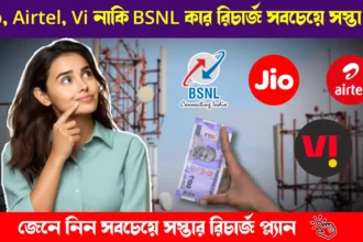 Which Mobile Operator have least expensive recharge see jio airtel VI BSNL Recharge plans